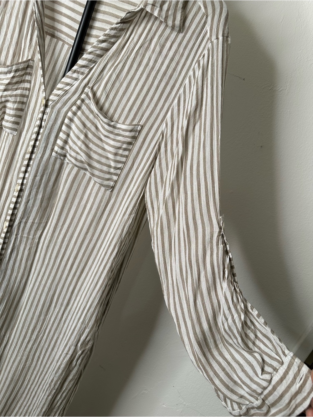 Blue Island Striped Roll Tab Tunic Shirt Dress Cover Up Size L - Picture 4 of 8
